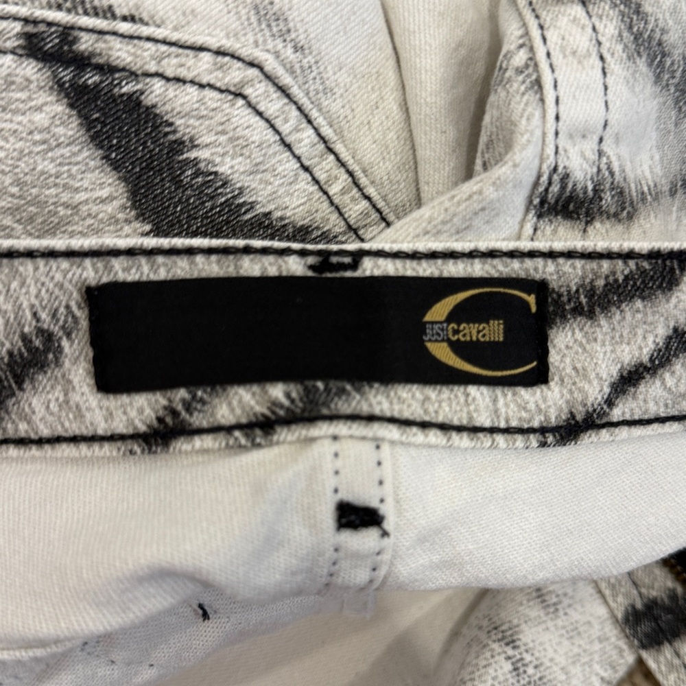 SUPER RARE HTF Vintage 2002 Just Cavalli Ombre Zebra Print Flared Jeans 29 NWOT - Picture 10 of 16